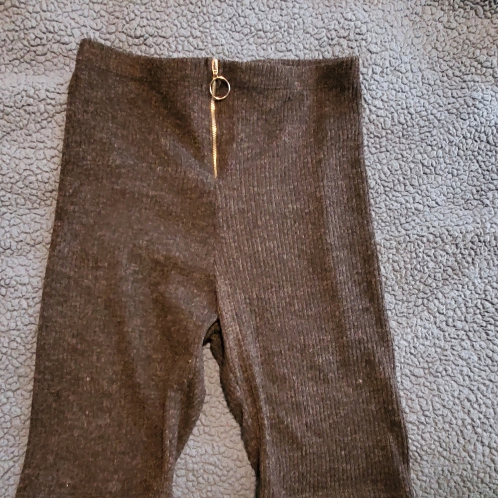 Gray fuzzy biker shorts